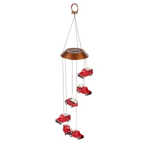 Color Changing Solar Mobile with Spinning Light Refractor, Truck with Poinsettia,2sp7495