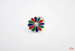 Colorful and artistic, floral enamel nose pin