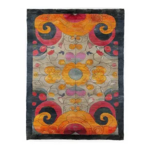 Colorful Kaleidoscope Hand Knotted Area Rug