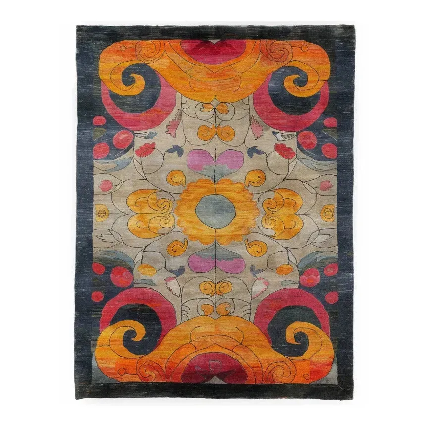 Colorful Kaleidoscope Hand Knotted Area Rug