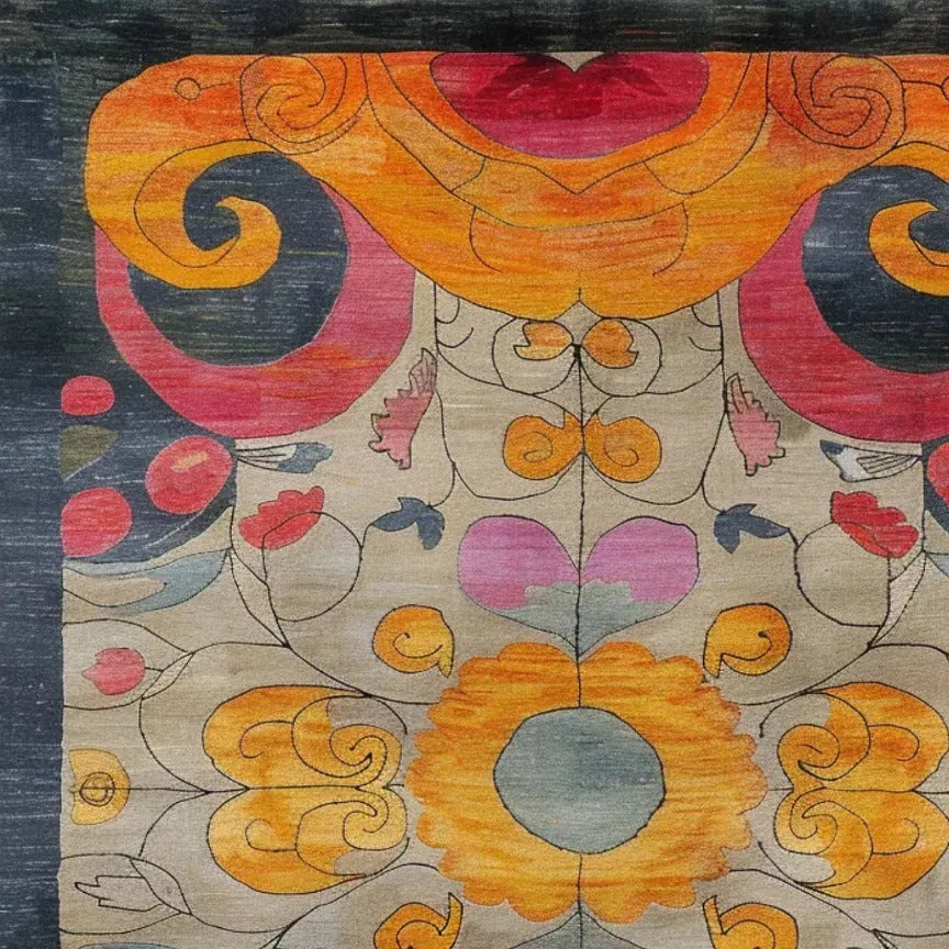 Colorful Kaleidoscope Hand Knotted Area Rug
