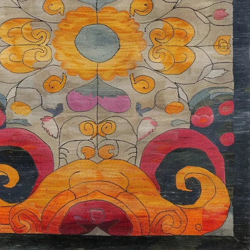 Colorful Kaleidoscope Hand Knotted Area Rug