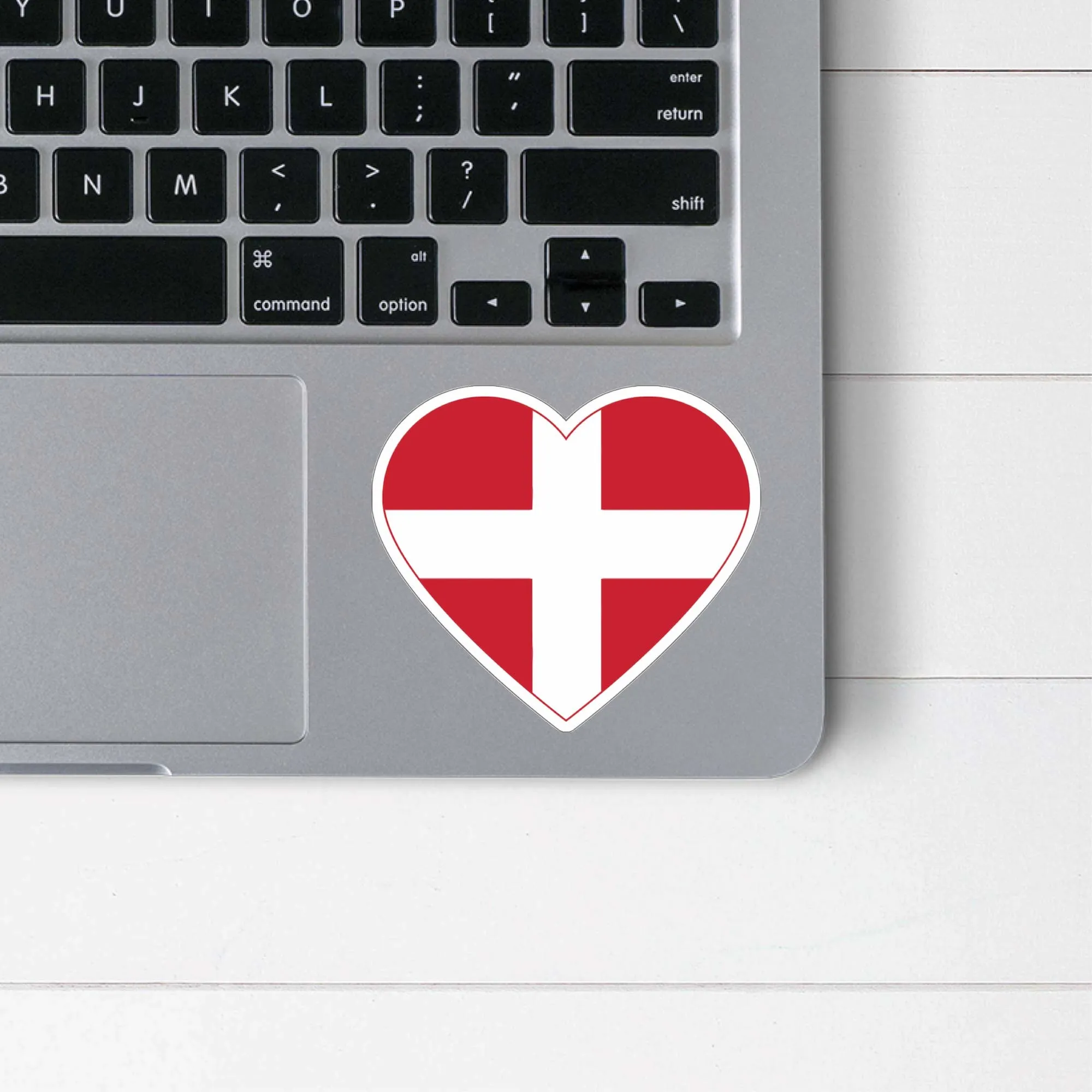 Danish Flag Heart Sticker