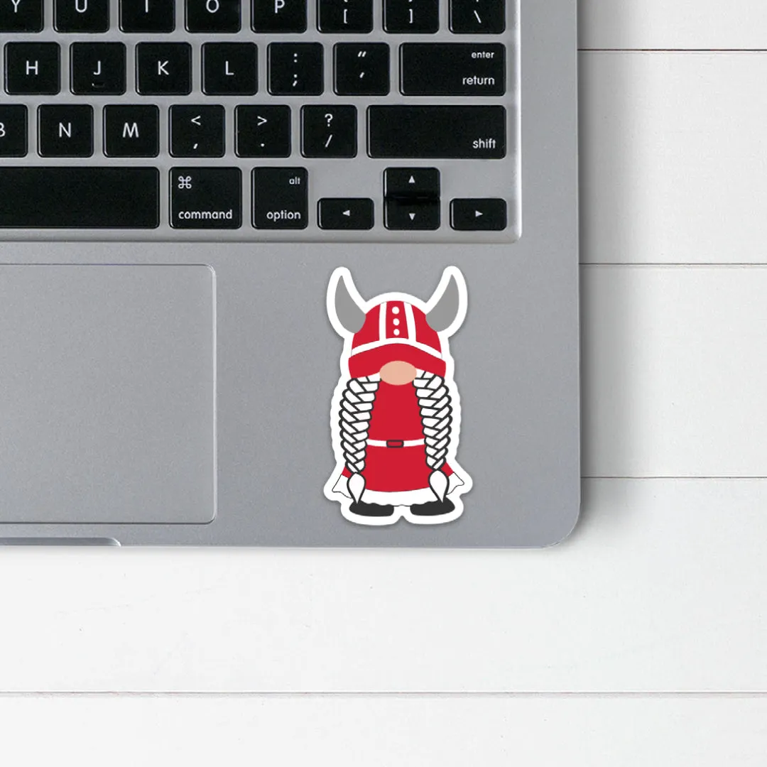 Danish Viking Girl Gnome Sticker
