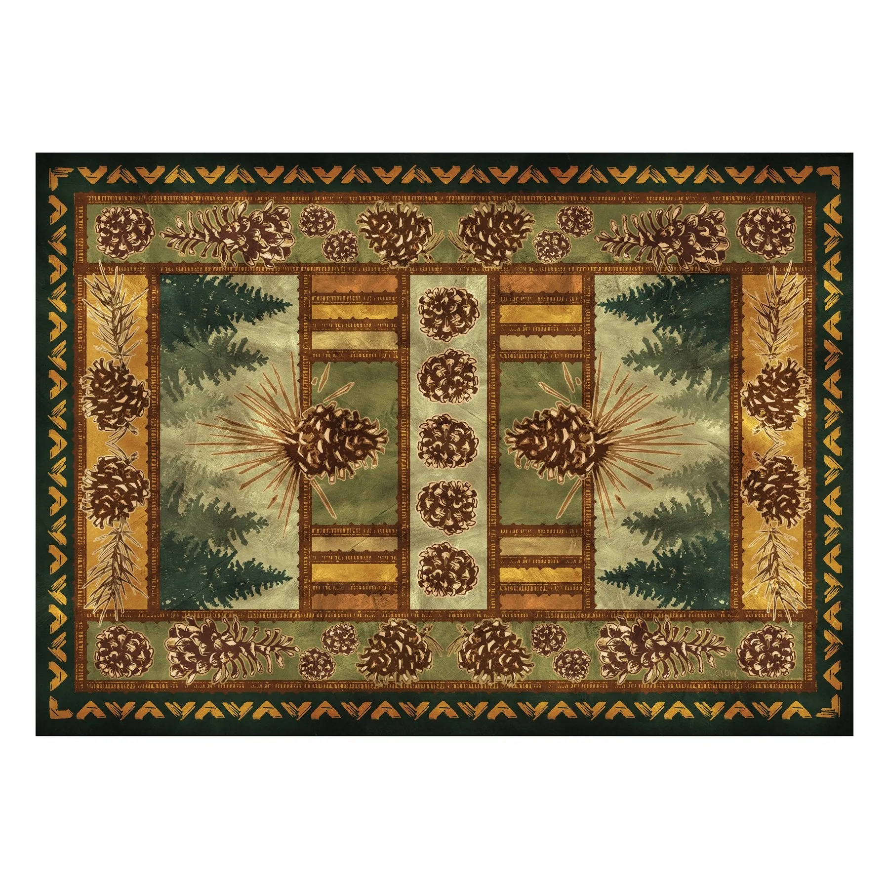 DOOR MAT WOVEN 52IN X 37IN - PINE CONE