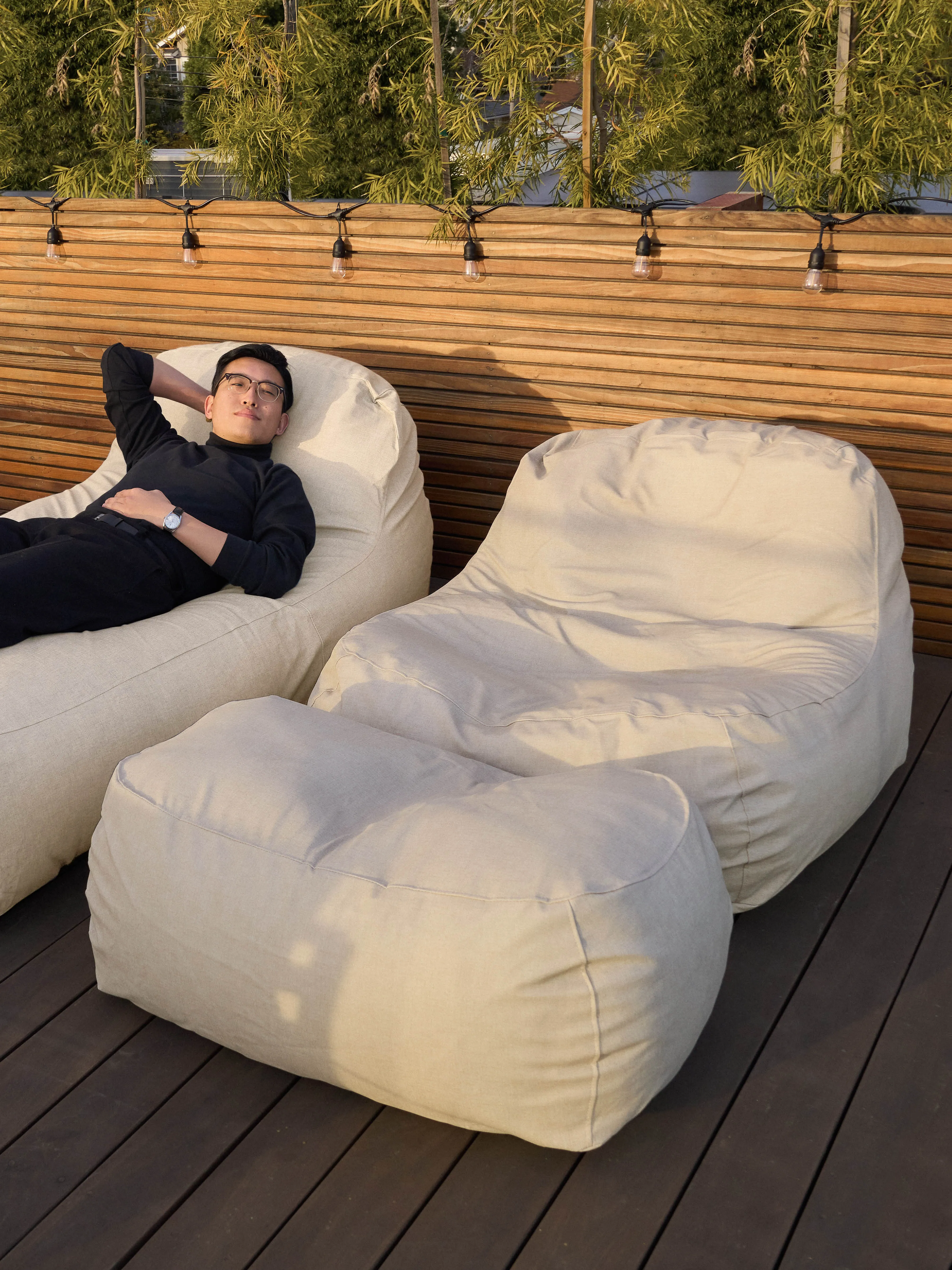 Dune Lounge Chair   Ottoman Outdoor - Oat