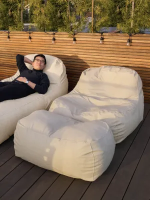 Dune Lounge Chair   Ottoman Outdoor - Oat