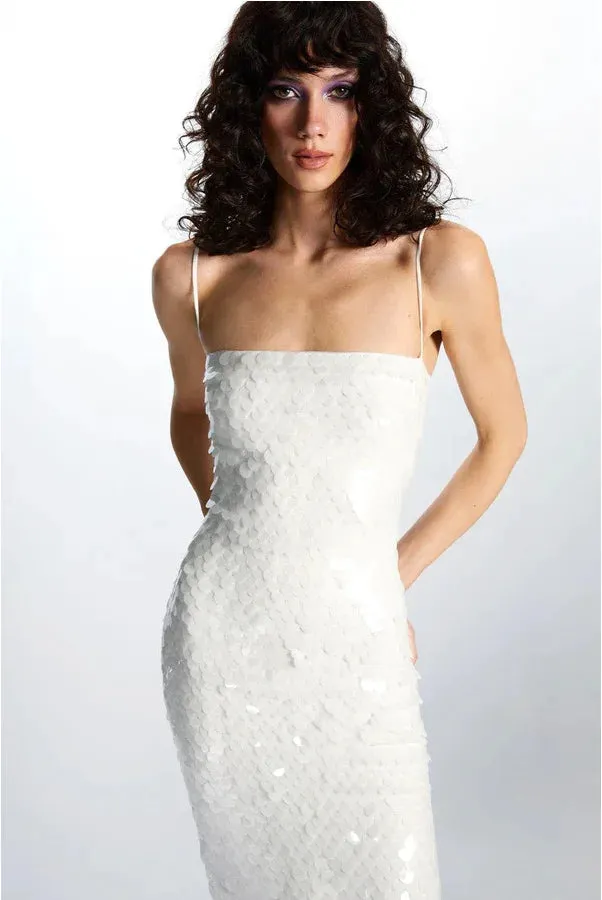 Elegant Sparkling Slim Sequin Dress for Women High Quality Backless Spaghetti Strap Party Evening Dress New Chic Long Dresses