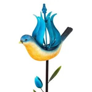 Evergreen Wind,52"H Blue Bird Wind Spinner,11.81x5.71x52.76 Inches
