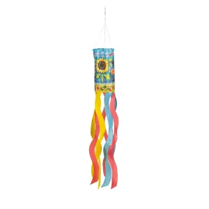 Evergreen Wind,Folk Sunflower Sublimated Windsock,6x6x40 Inches