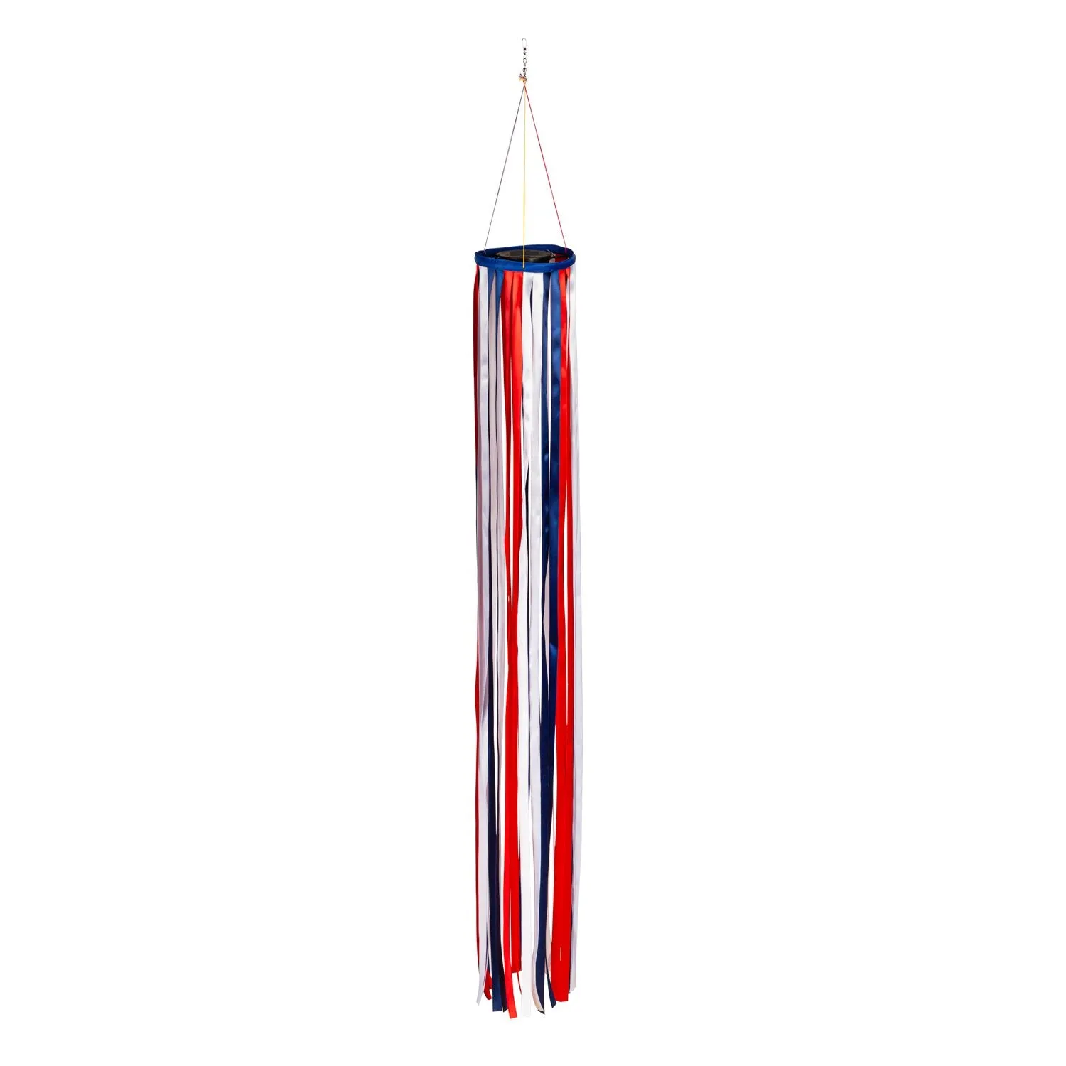 Evergreen Wind,Patriotic Ribbon Solar Powered Windsock,6x6x47 Inches