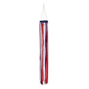 Evergreen Wind,Patriotic Ribbon Solar Powered Windsock,6x6x47 Inches