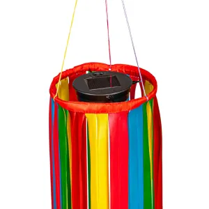 Evergreen Wind,Rainbow Ribbon Solar Powered Windsock,6x6x47 Inches