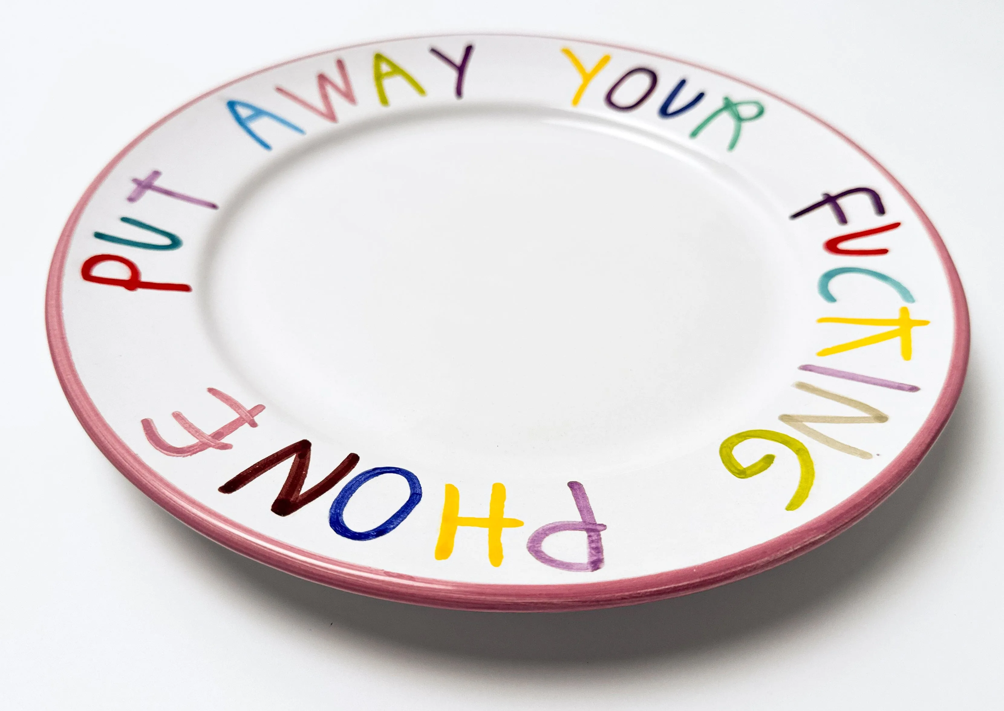'Fcking Phone' Hand Painted Ceramic Plate