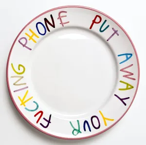 'Fcking Phone' Hand Painted Ceramic Plate