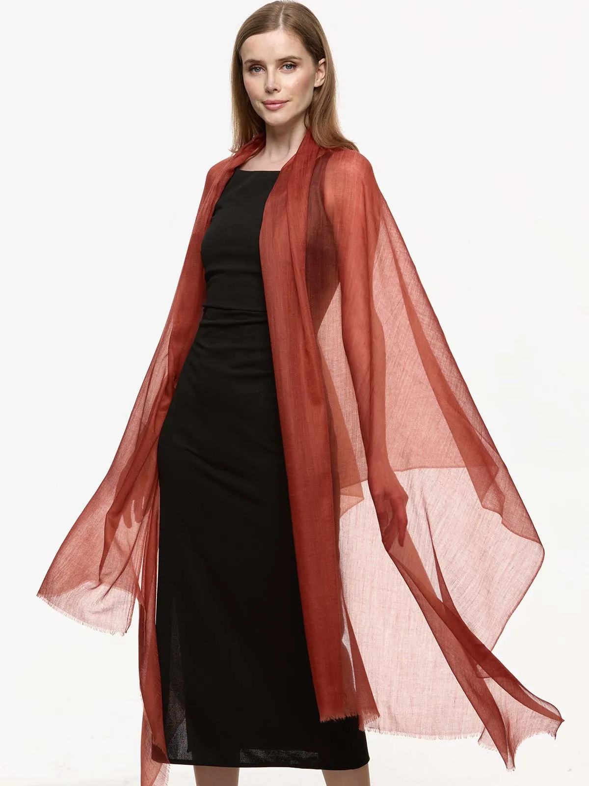 Featherlight Auburn Cashmere Scarf