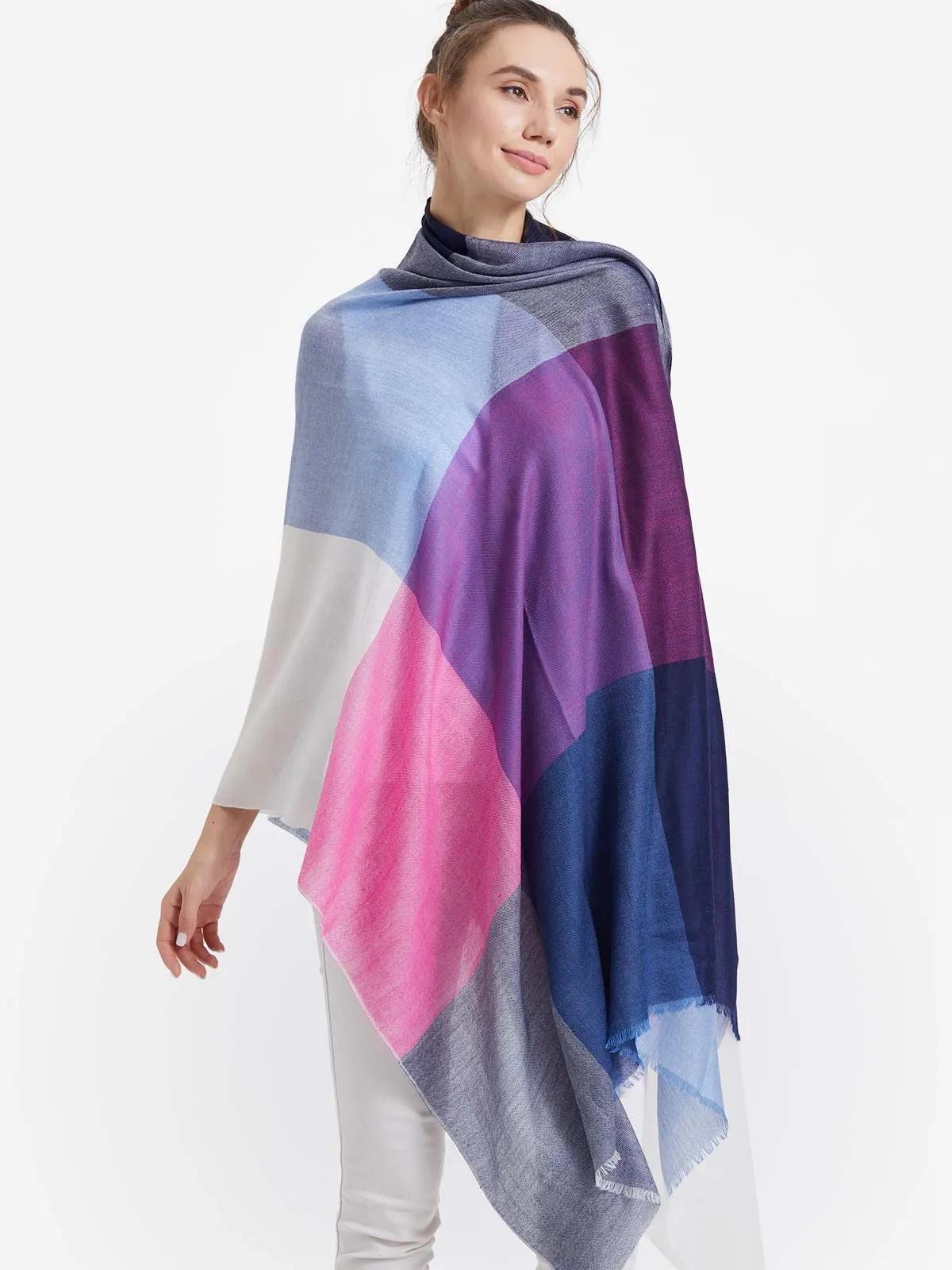 Featherlight Blue Purple Cashmere Scarf