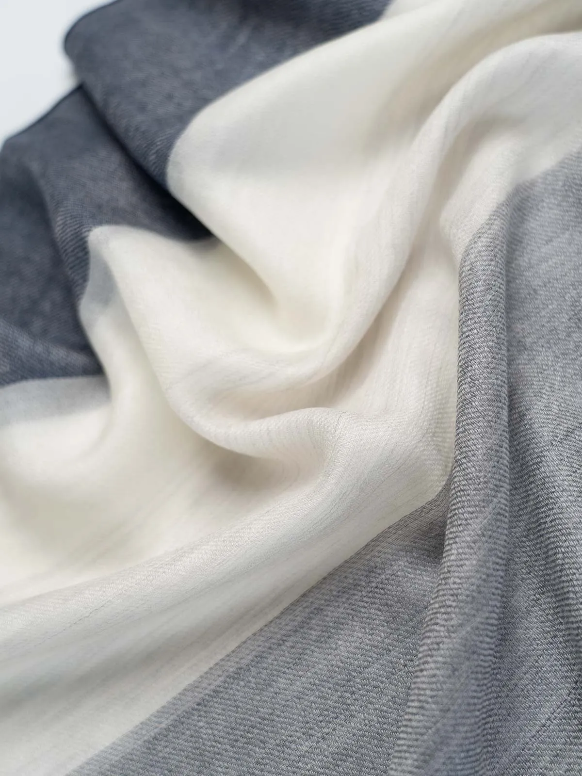 Featherlight Blue White Cashmere Scarf