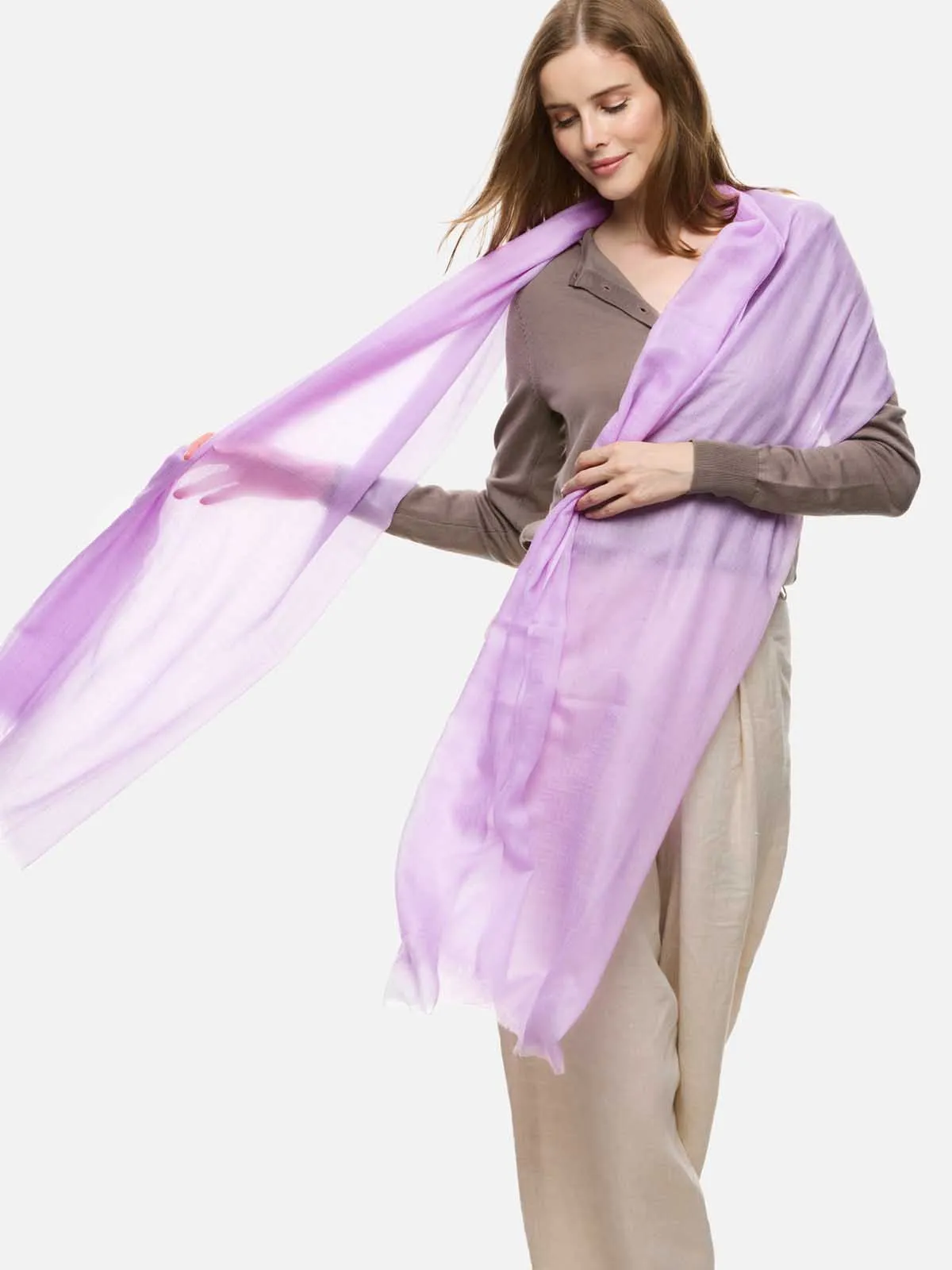 Featherlight Lilac Cashmere Scarf
