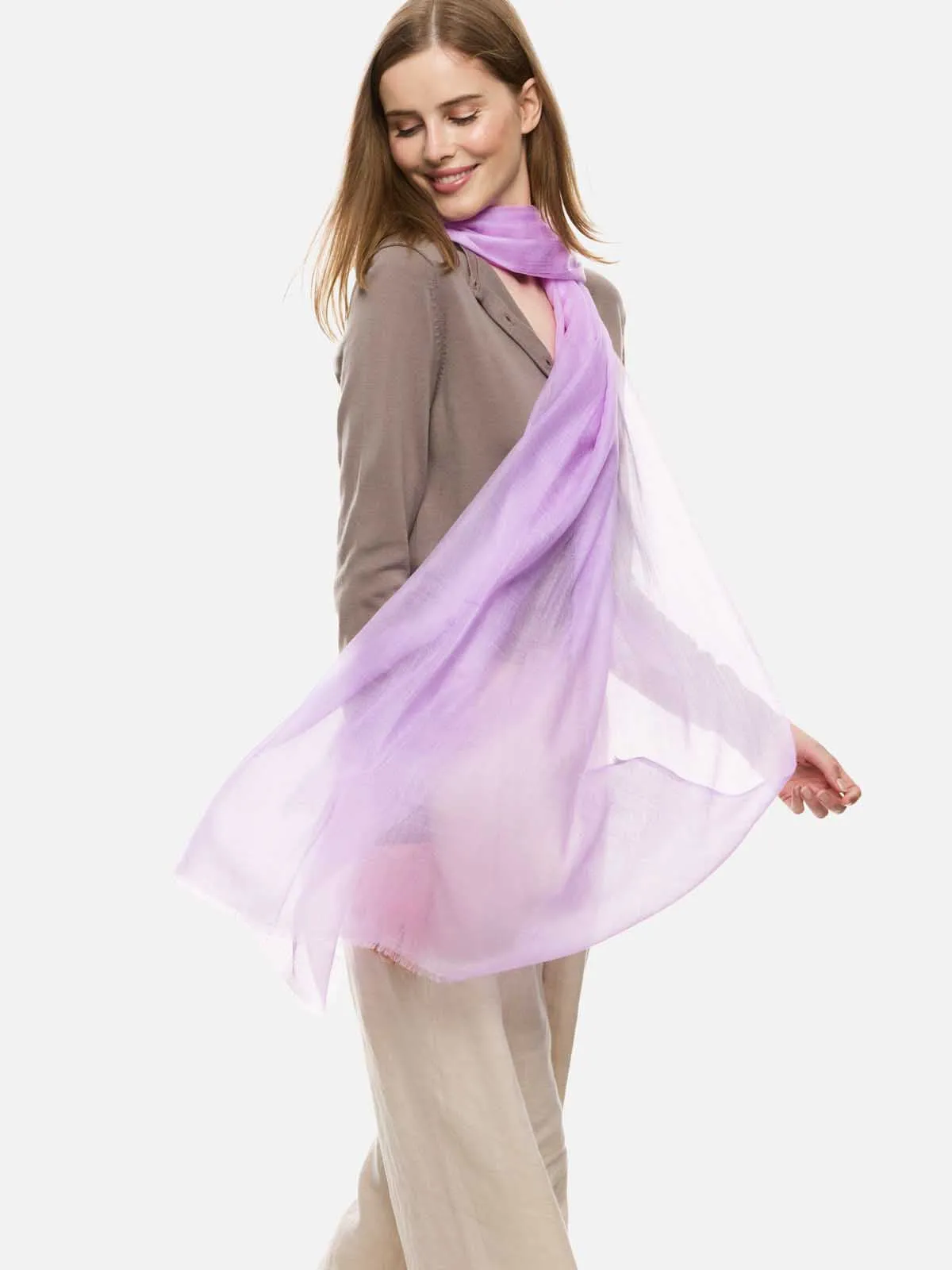 Featherlight Lilac Cashmere Scarf