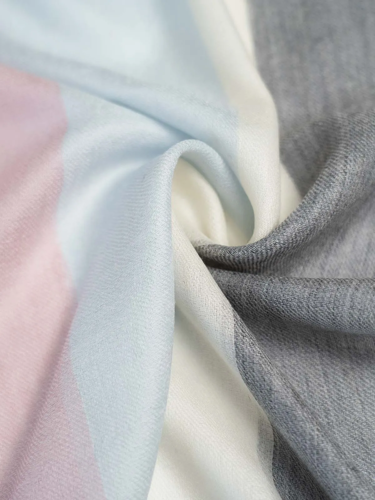 Featherlight Pink Blue Cashmere Scarf