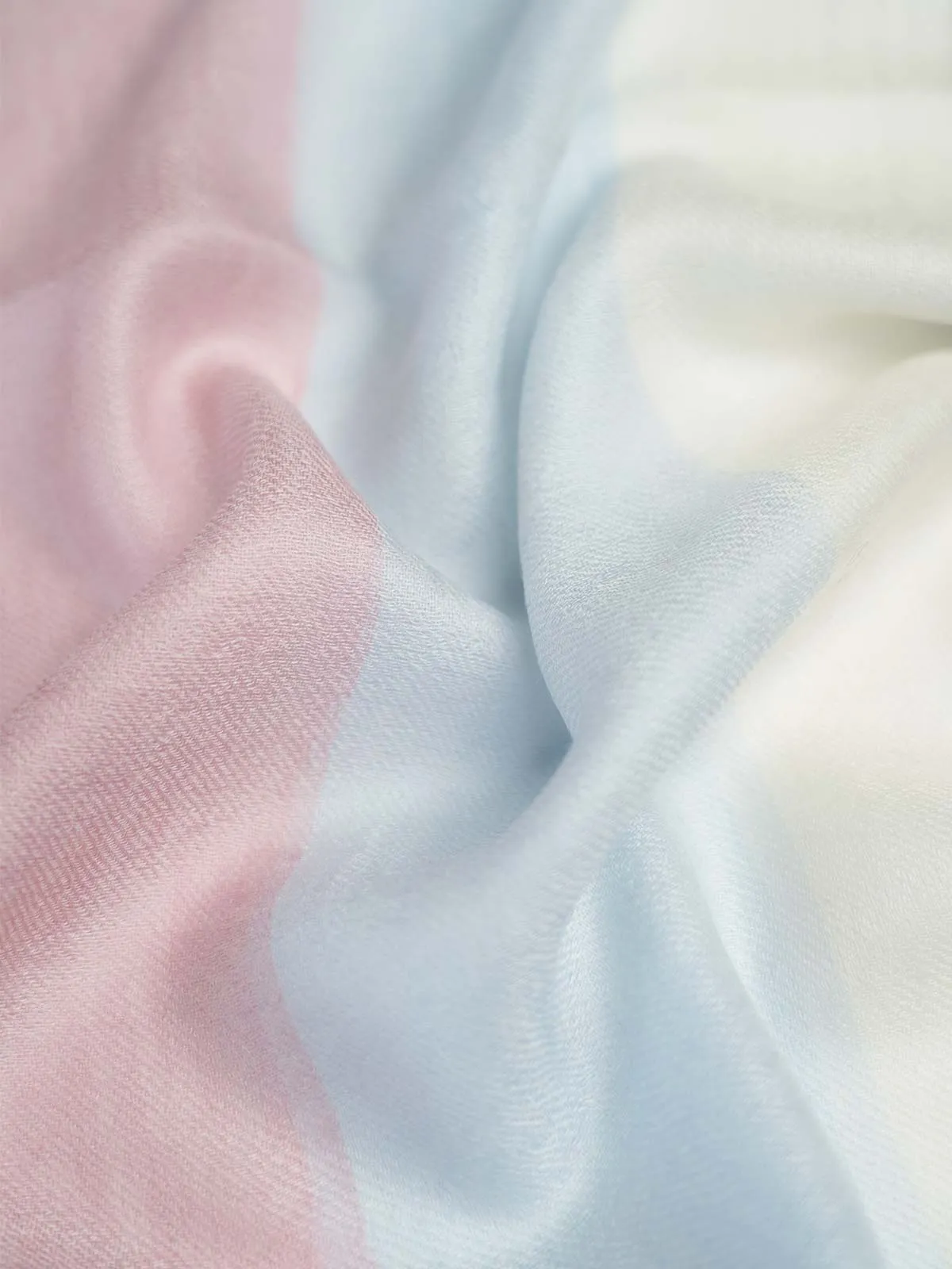 Featherlight Pink Blue Cashmere Scarf