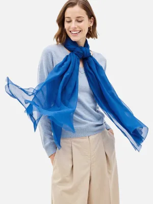 Featherlight Sapphire Cashmere Scarf