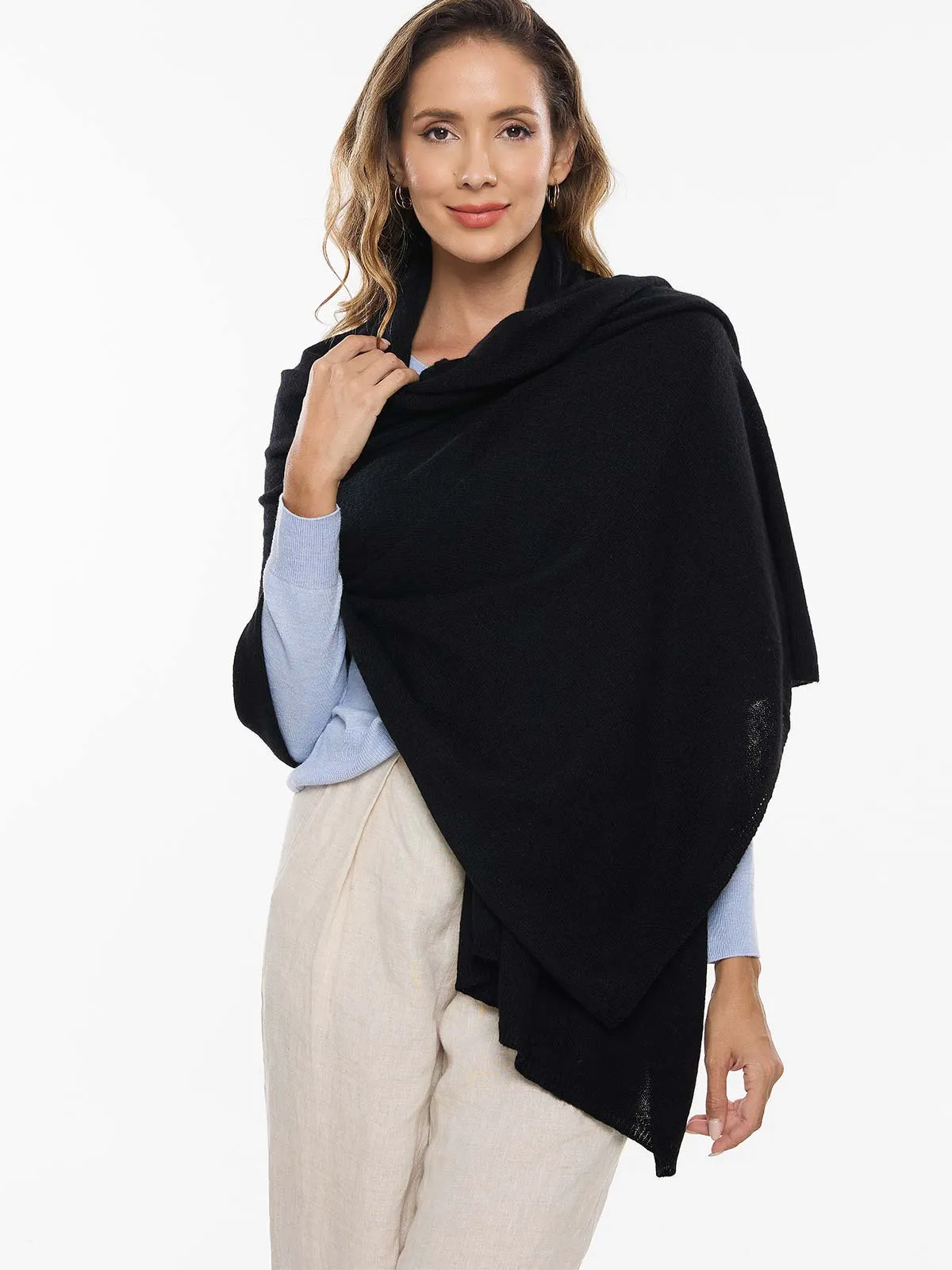 FlexKnit Black Cashmere Wrap