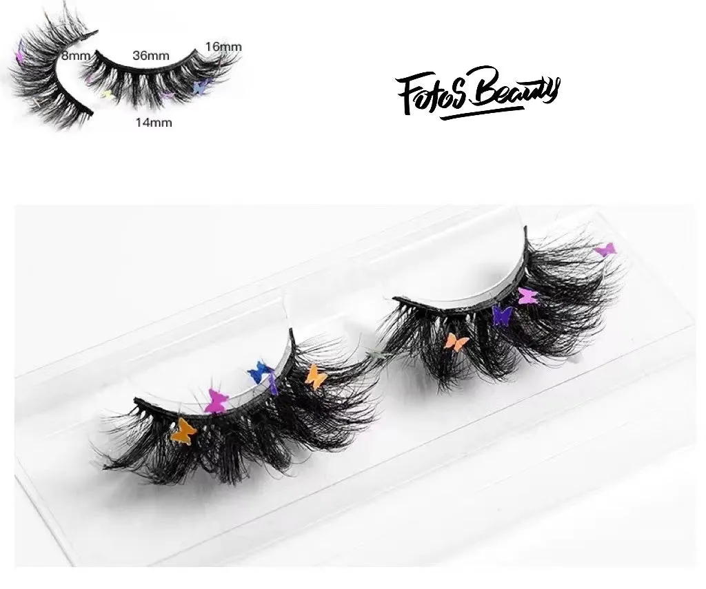 Fofosbeauty Glitter Sequins False Eyelashes, 3D Fluffy Wispy Faux Mink Lashes