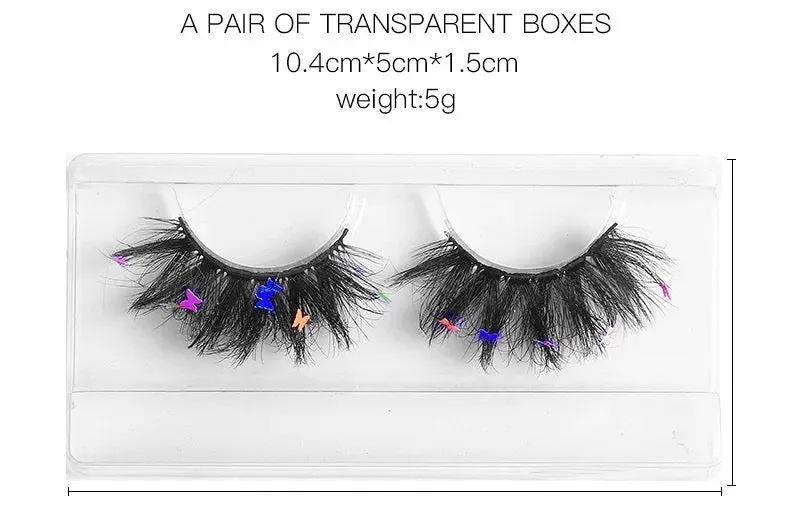 Fofosbeauty Glitter Sequins False Eyelashes, 3D Fluffy Wispy Faux Mink Lashes
