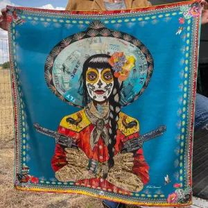 Fringe Scarves Turquoise Vaquera Rooster