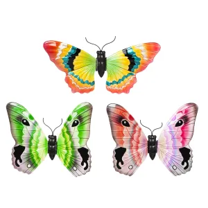 Glass Butterfly Wall Décor, Set of 3,6awd636