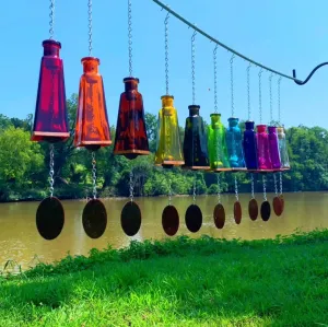Glass Wind Chimes Made from Pyramid Shaped Bottles FB1594