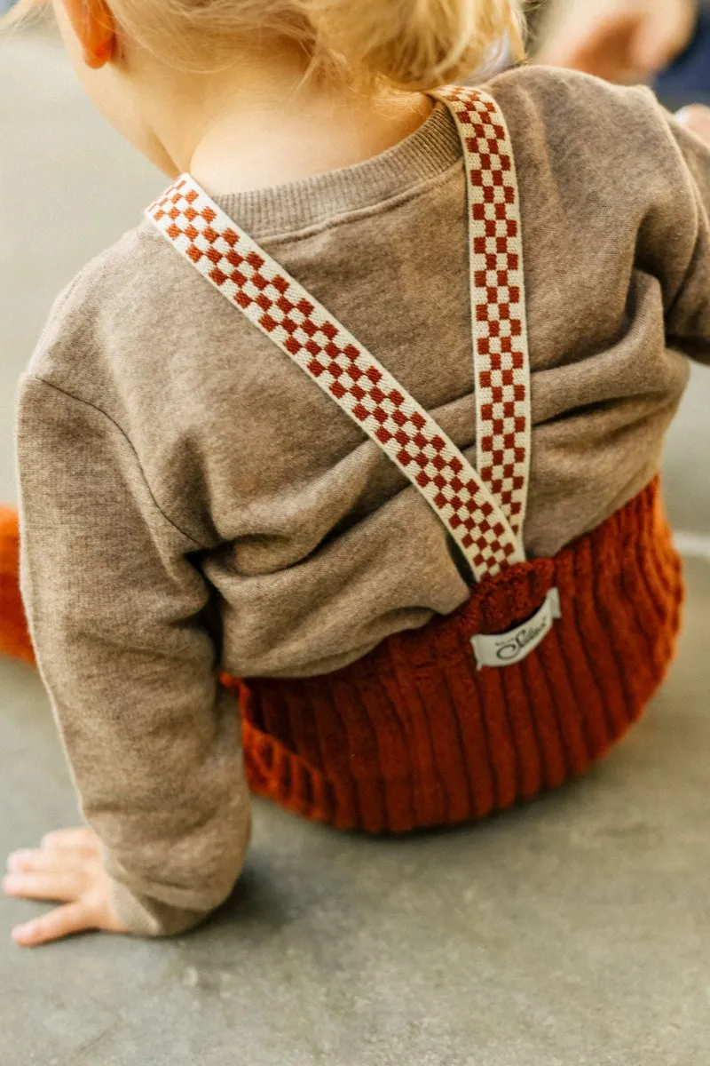 Granny Teddy Footless Tights - Cinnamon Checked