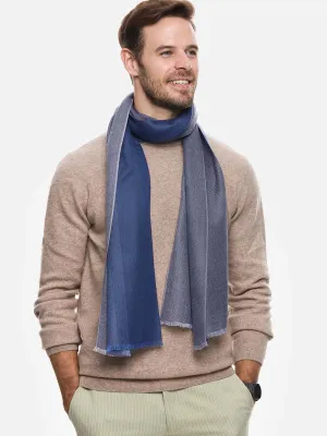 Gray Herringbone Mens Cashmere Scarf