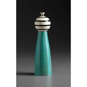 Grooved G-1 in Turquoise, Green, Black, and White Wooden Salt Shaker or Pepper Mill Grinder by Robert Wilhelm of Raw Design