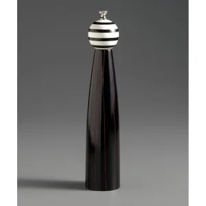 Grooved G-2 in Black, White, and Red Wooden Salt Shaker or Pepper Mill Grinder by Robert Wilhelm of Raw Design