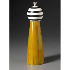 Grooved in Lime, Orange, Black, and White Wooden Salt Shaker or Pepper Mill Grinder Shaker by Robert Wilhelm of Raw Design