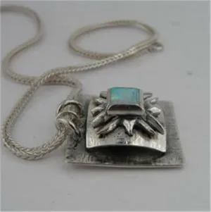 Hadar Designers Handmade Artistic Sterling Silver Opal Pendant (H Y430) SALE