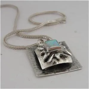 Hadar Designers Handmade Artistic Sterling Silver Opal Pendant (H Y430) SALE