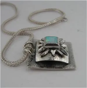 Hadar Designers Handmade Artistic Sterling Silver Opal Pendant (H Y430) SALE