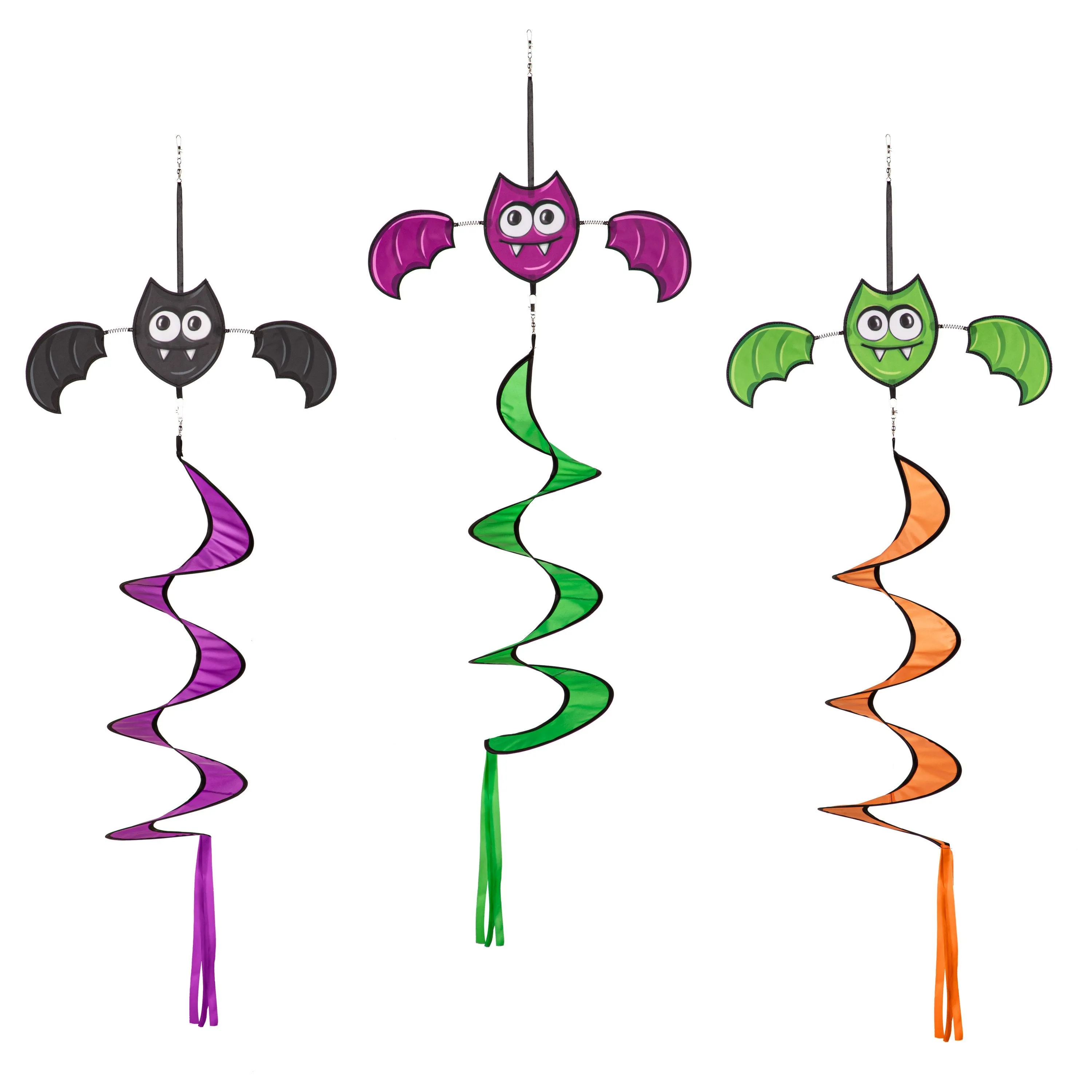 Halloween Bat with Bobbing Wings Shaped Fabric Wind Spinner,45638