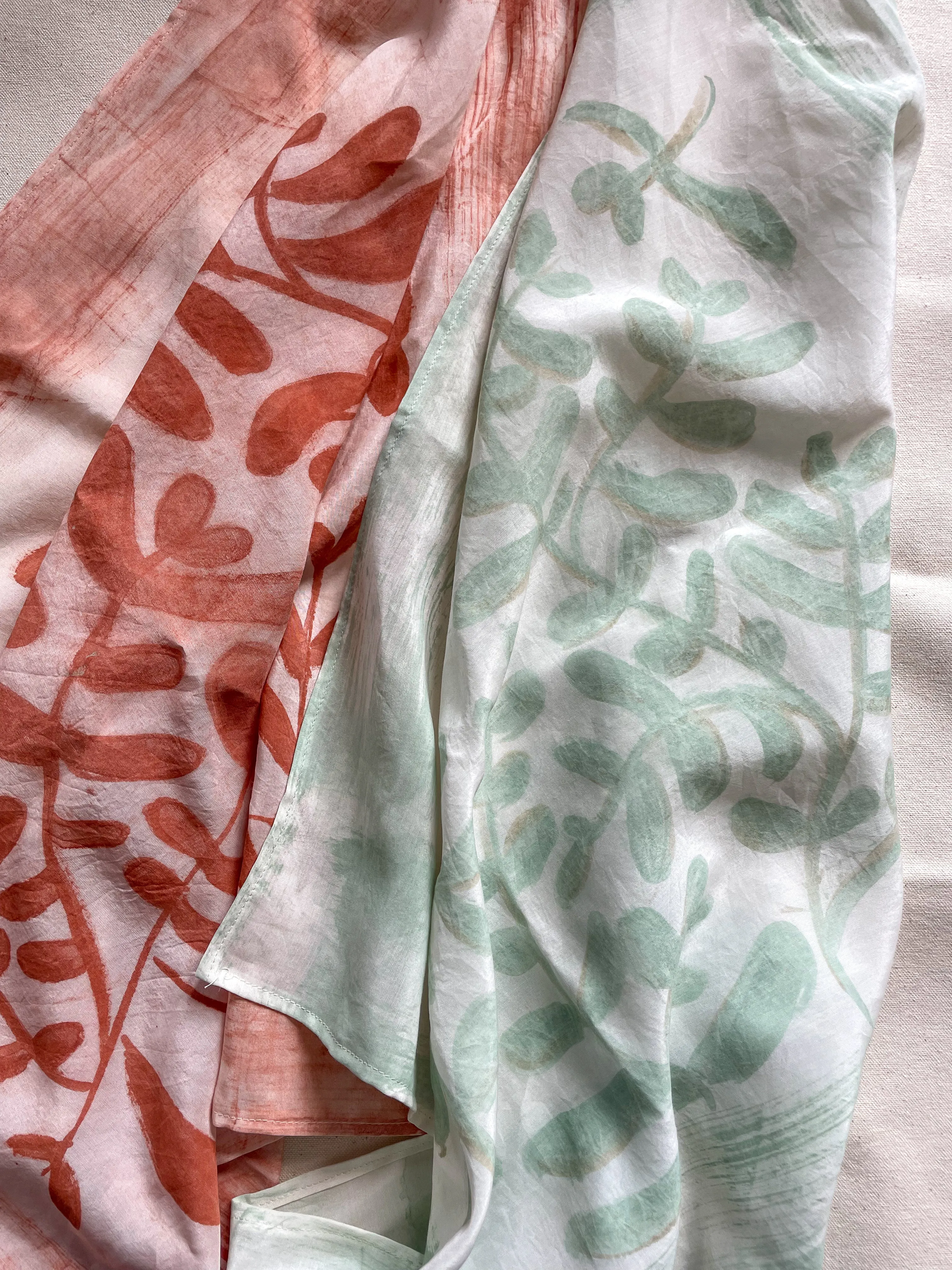 Hand-Painted Scarf - Jade