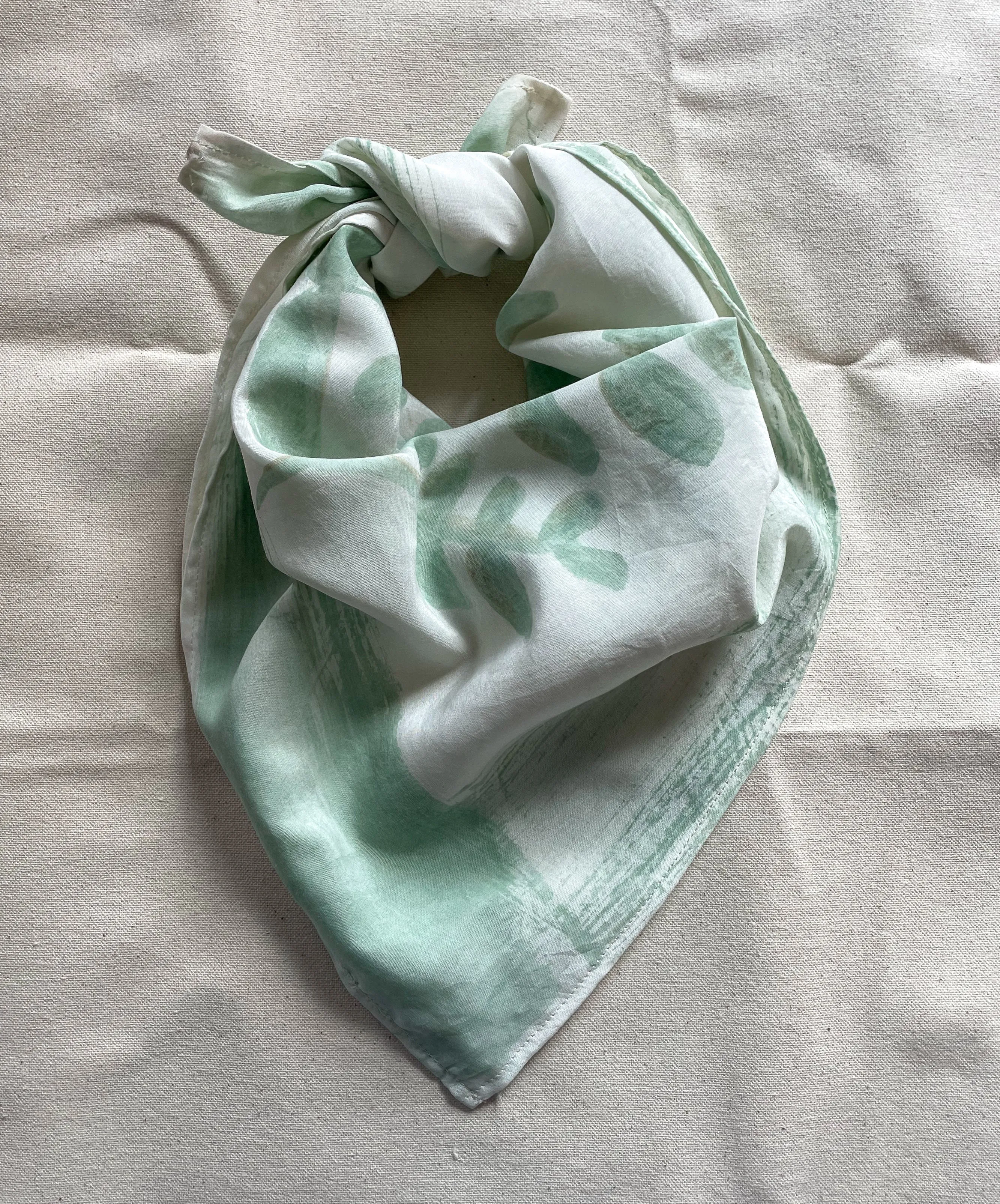 Hand-Painted Scarf - Jade