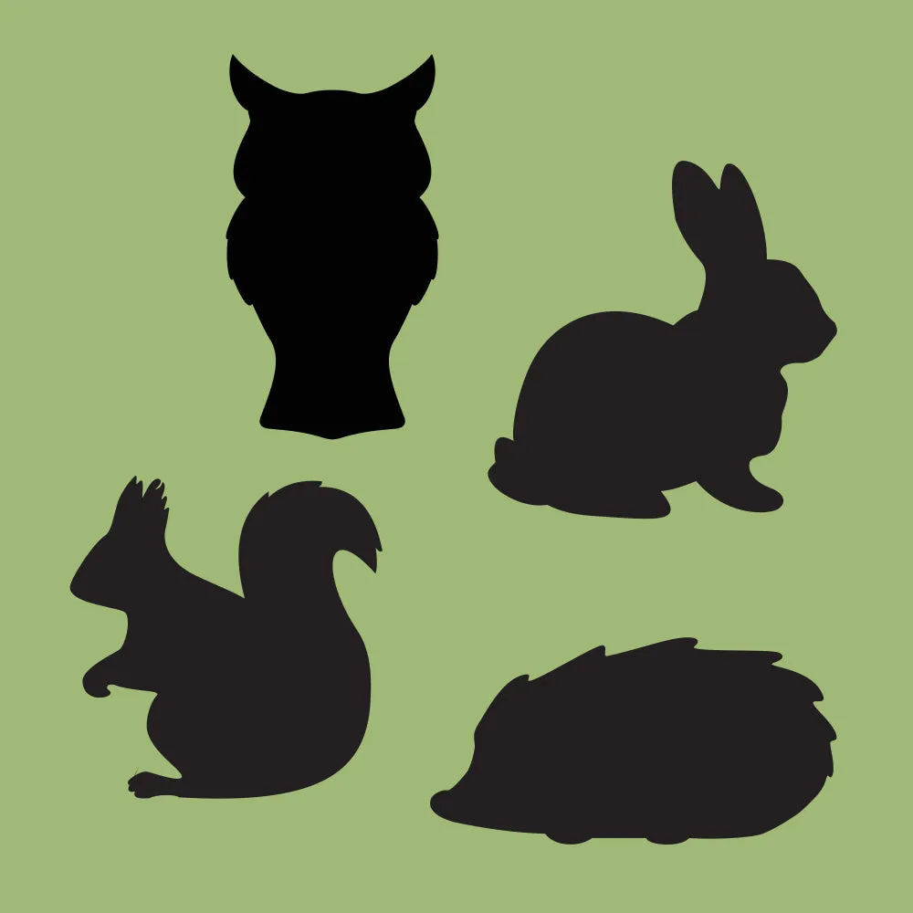 Handheld Chalkboards - Woodland Animals Set of 4 (Owl, Rabbit, Hedgehog, Squirrel)