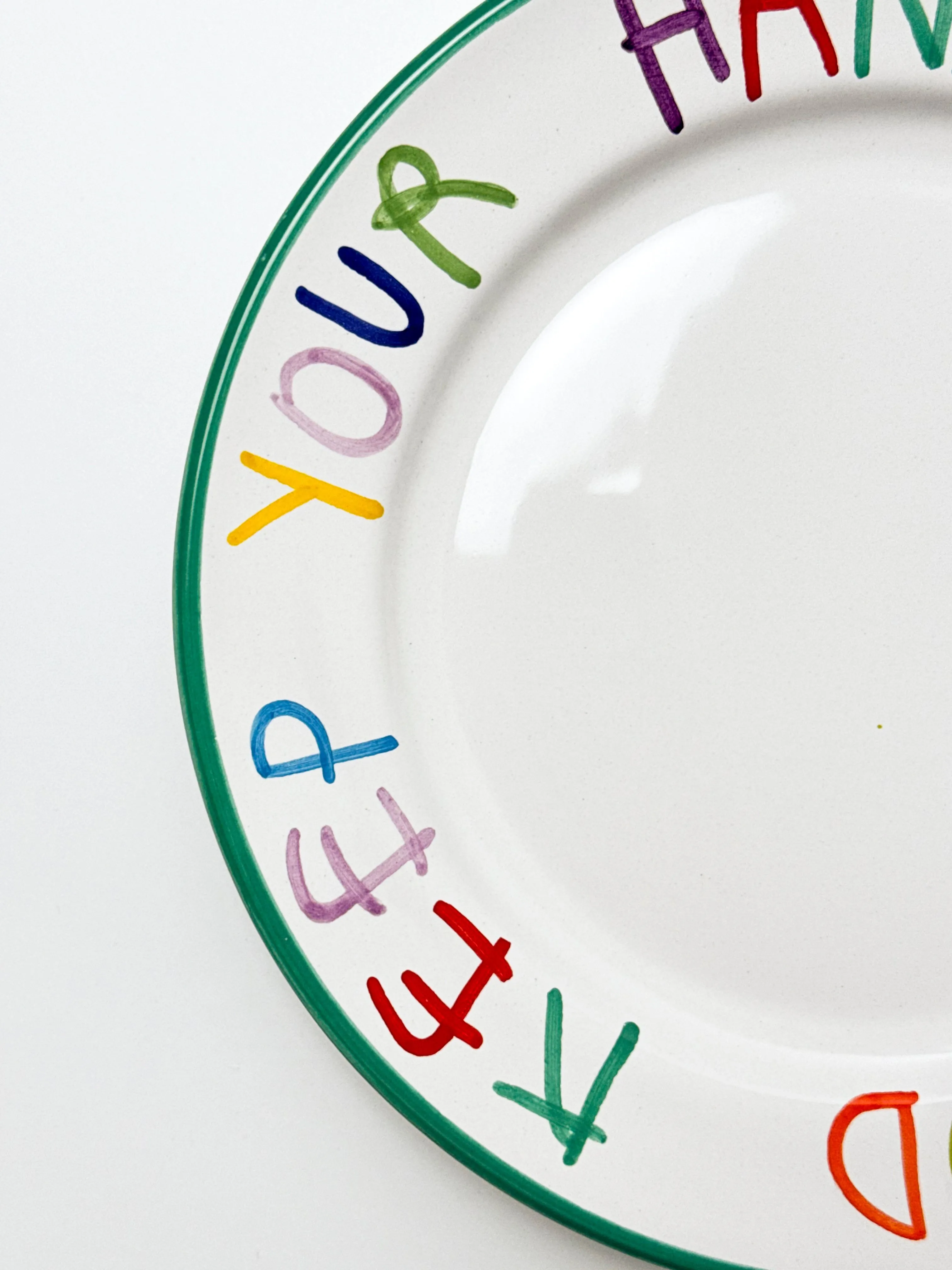 'Hands Off' Hand Painted Ceramic Plate