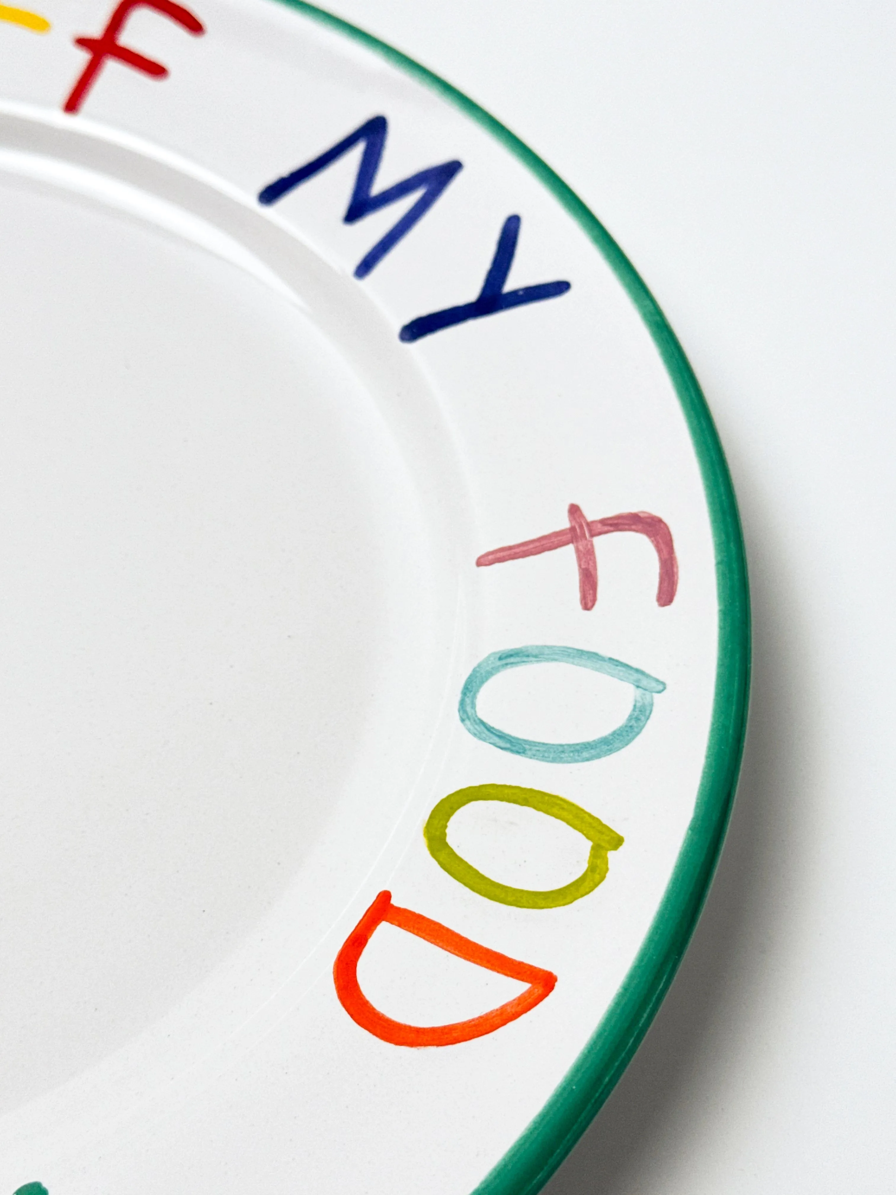 'Hands Off' Hand Painted Ceramic Plate