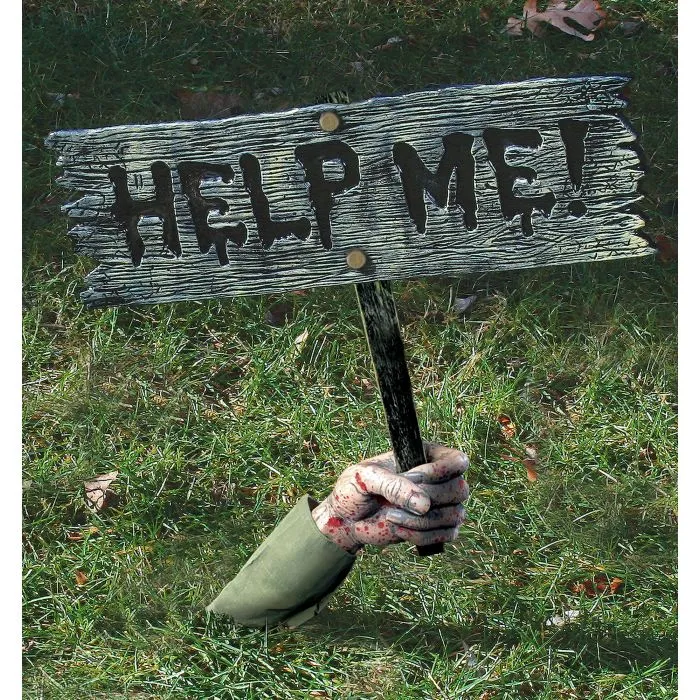 Help Me Zombie Ground Breaker Sign