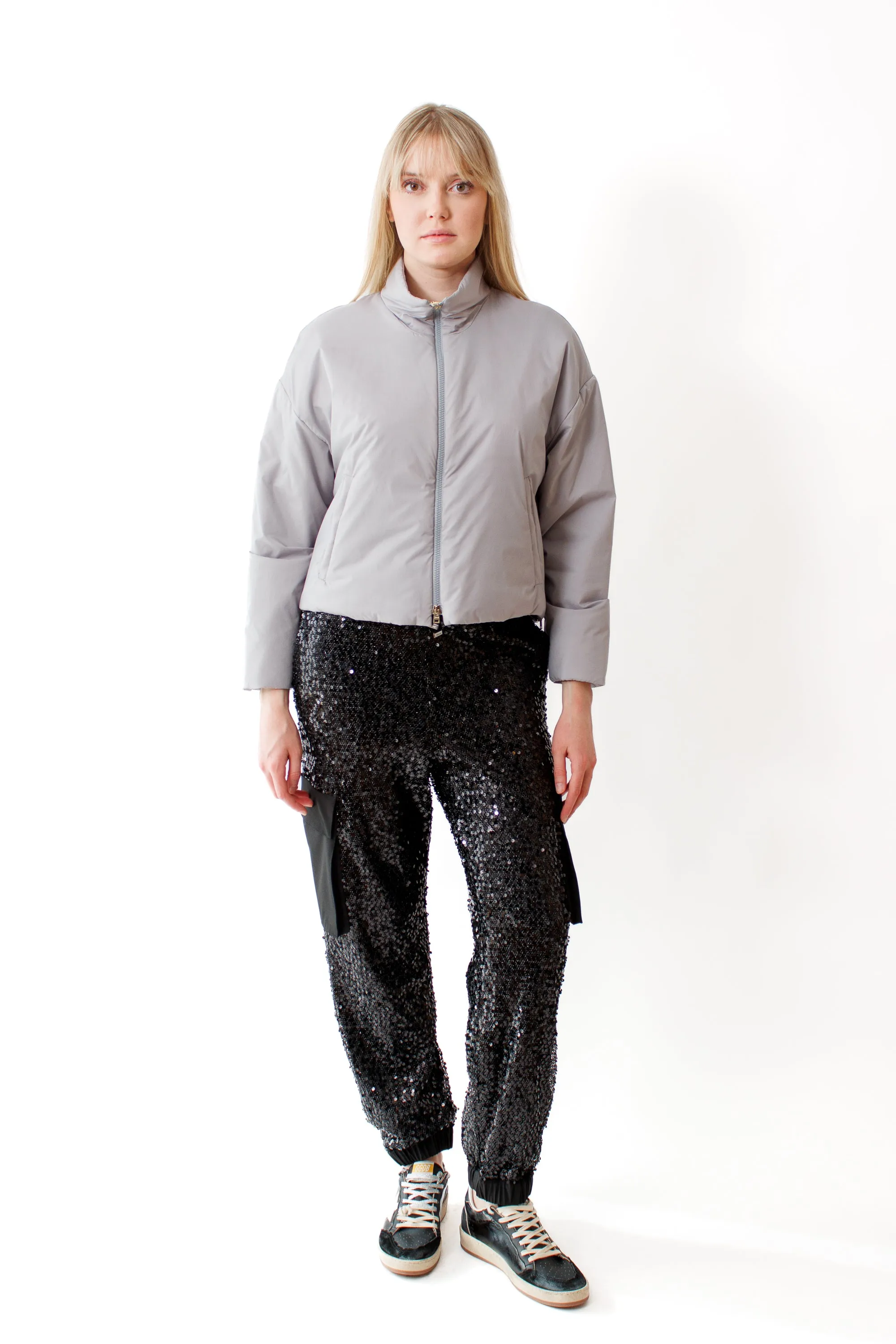 Herno Paillettes Mesh Cargo Pants