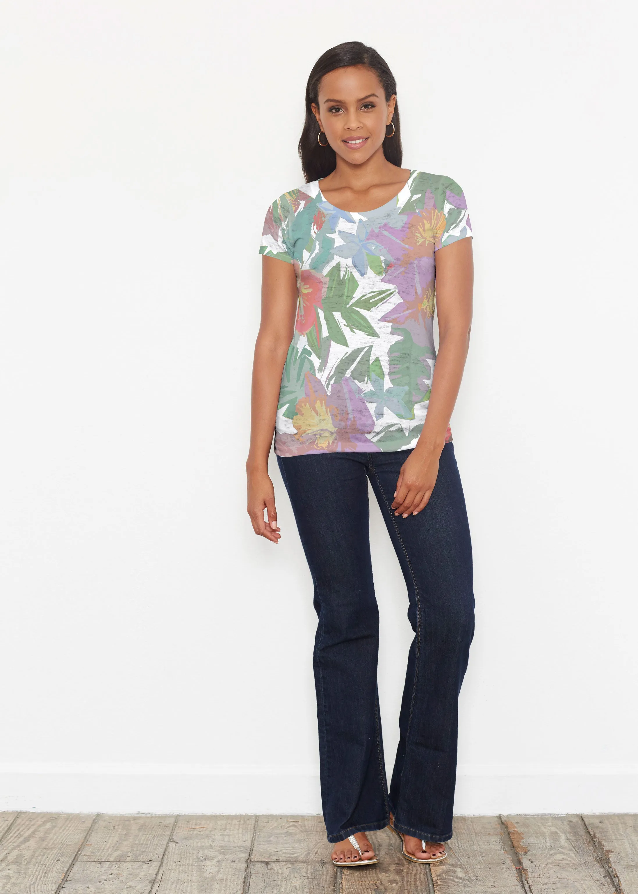 Hibiscus Island (19212) ~ Signature Short Sleeve Scoop Shirt